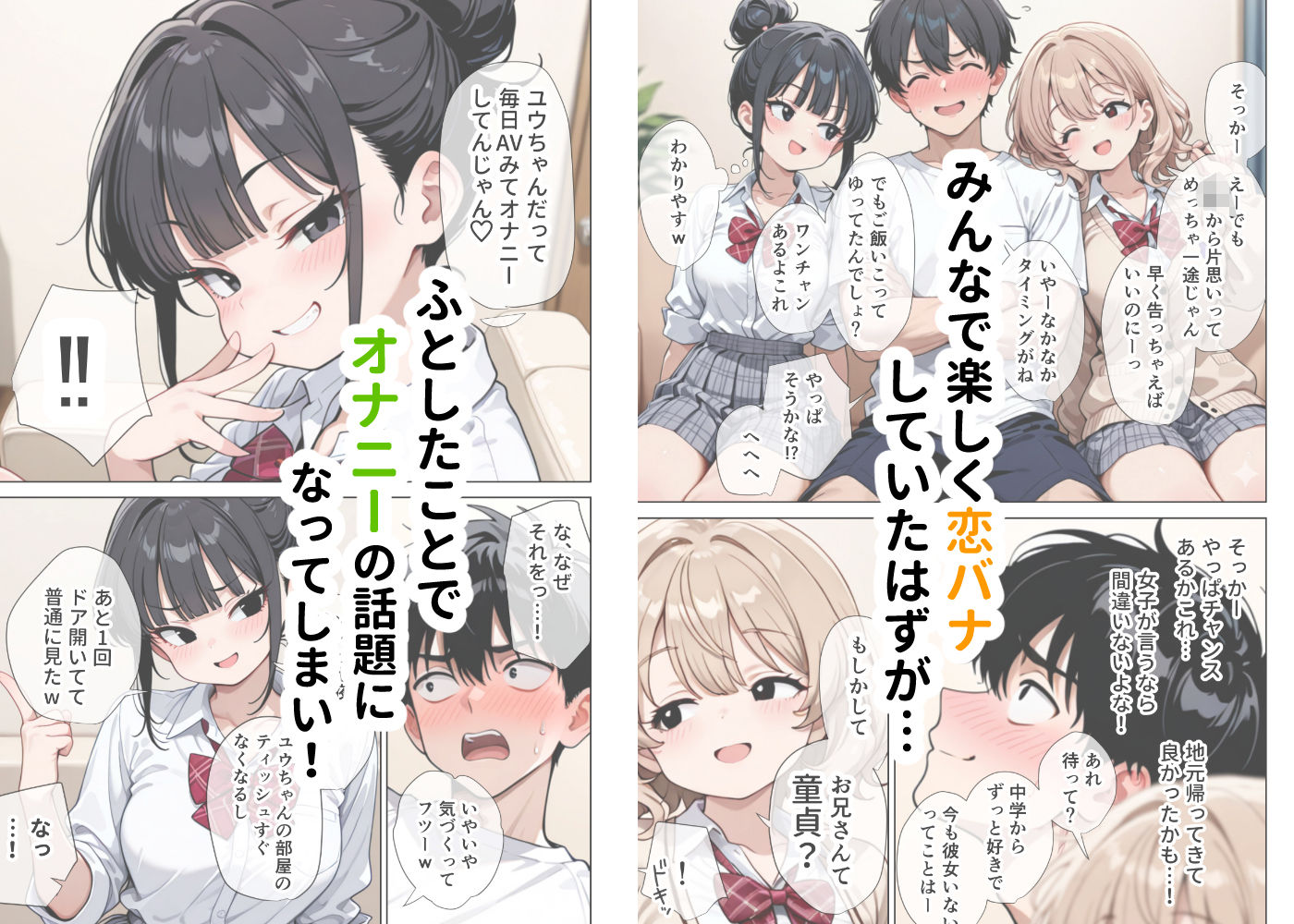 【イけ】【イくな】J●なんかに全然キョーミがない僕を強●勃起させ脳がバグるほど相反責めしてくる甘サド義妹とその友達_2