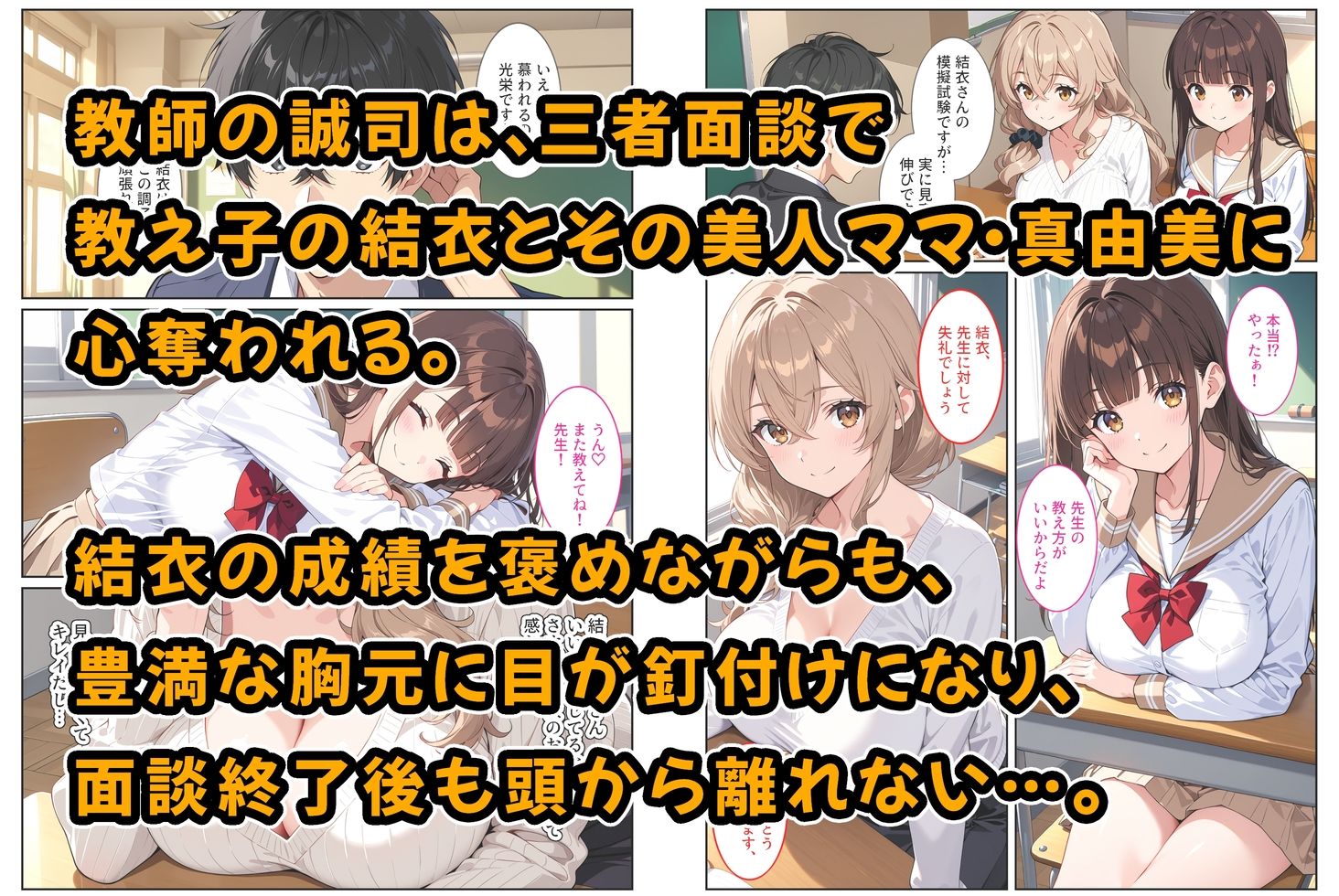 デリヘル呼んだら教え子のママが来たので孕ませました〜娘も一緒に種付けて腹ボテ家族に〜_1